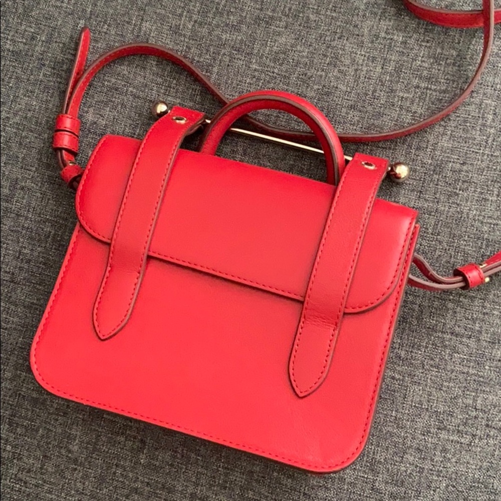 Strathberry nano leather tote crossbody bag